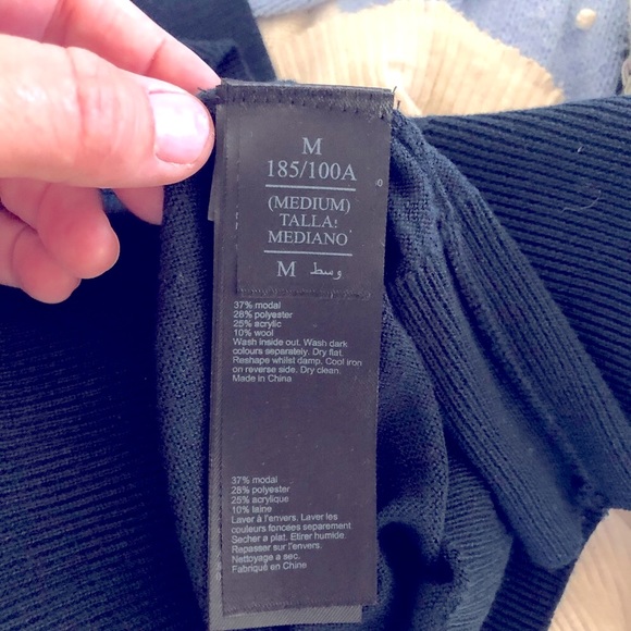 Allsaints navy blue lightweight wool blend sweater - Picture 6 of 8